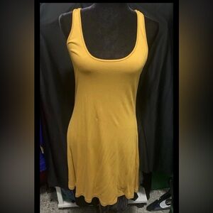 Forever 21 Mustard Yellow Scoop Neck Mini Dress Size S